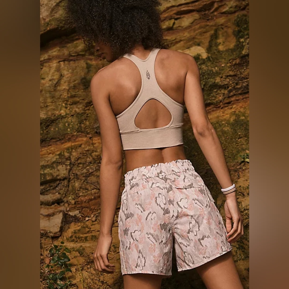 Free People Movement In The Wild Printed Shorts Ivory Combo - Picture 2 of 15